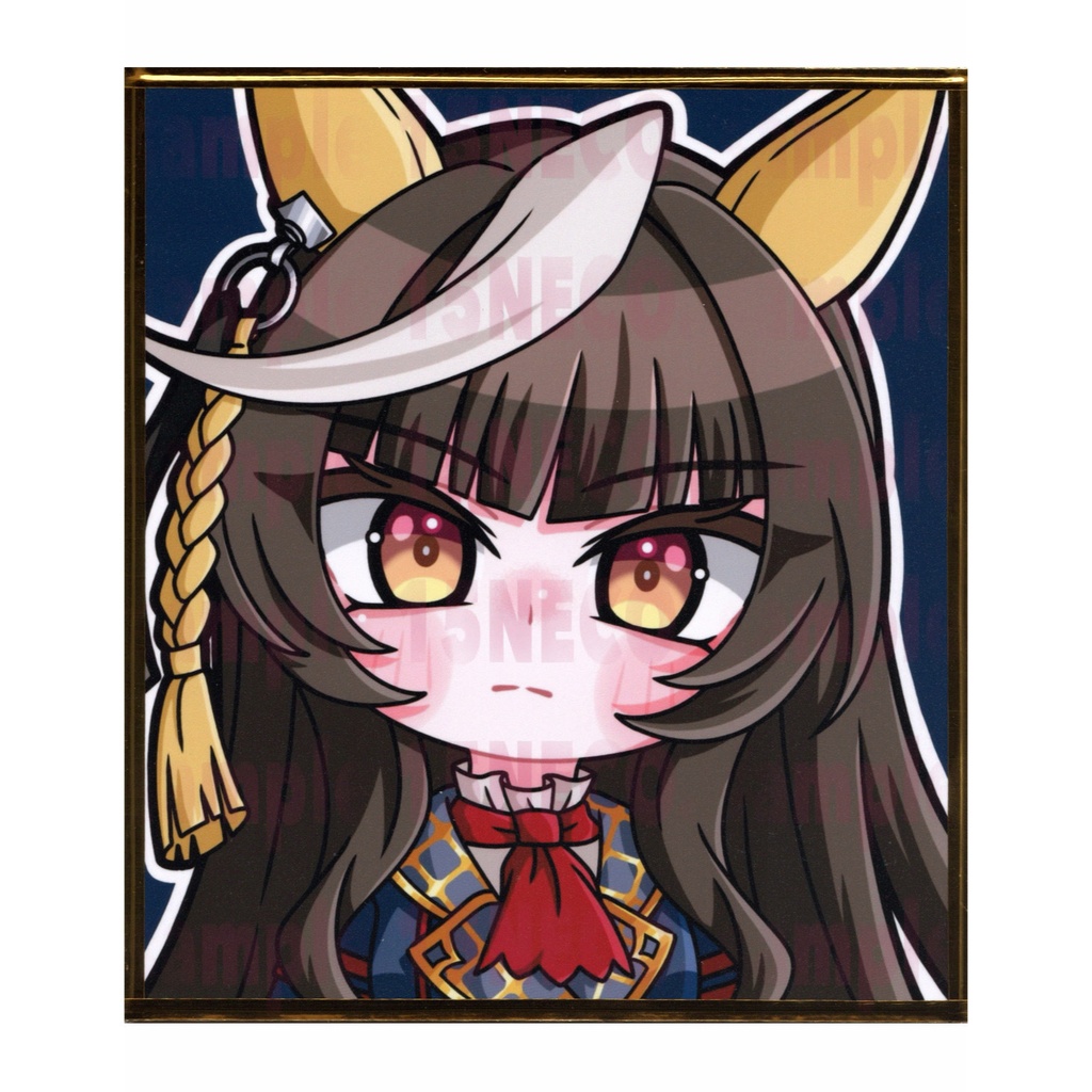 手描きイラスト ミニ色紙 寸松庵 ウマ娘 カルストンライトオ 勝負服