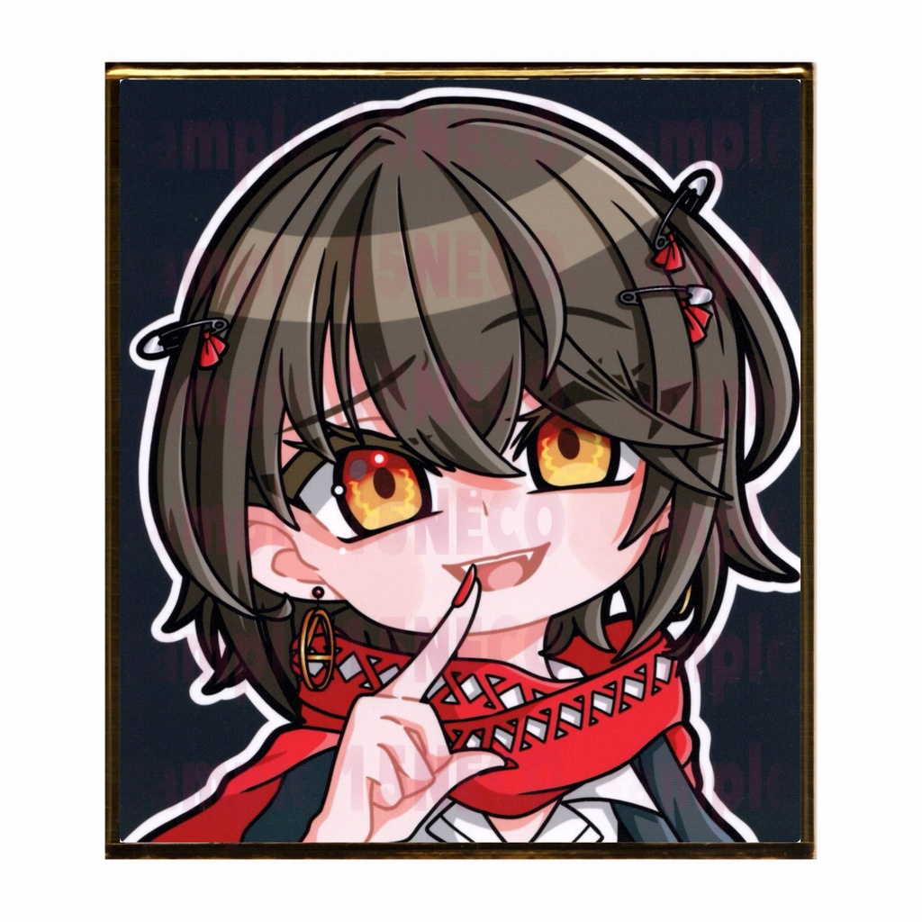 手描きイラスト ミニ色紙 寸松庵 にじさんじ ましろ爻