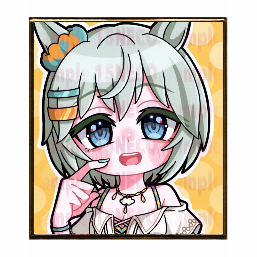 手描きイラスト ミニ色紙 寸松庵 ウマ娘 セイウンスカイ 水着
