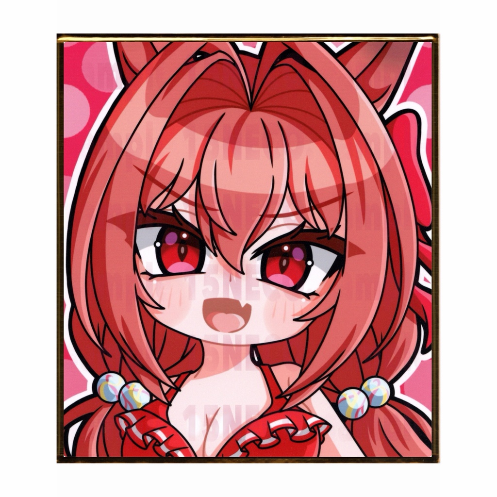 手描きイラスト ミニ色紙 寸松庵 ウマ娘 ダイワスカーレット 水着