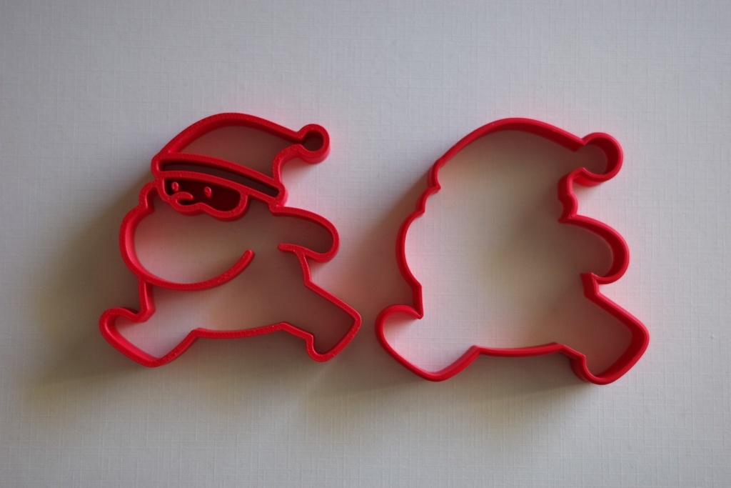 走るサンタのクッキー型|3Dプリント製(クリスマス・手作りお菓子用)