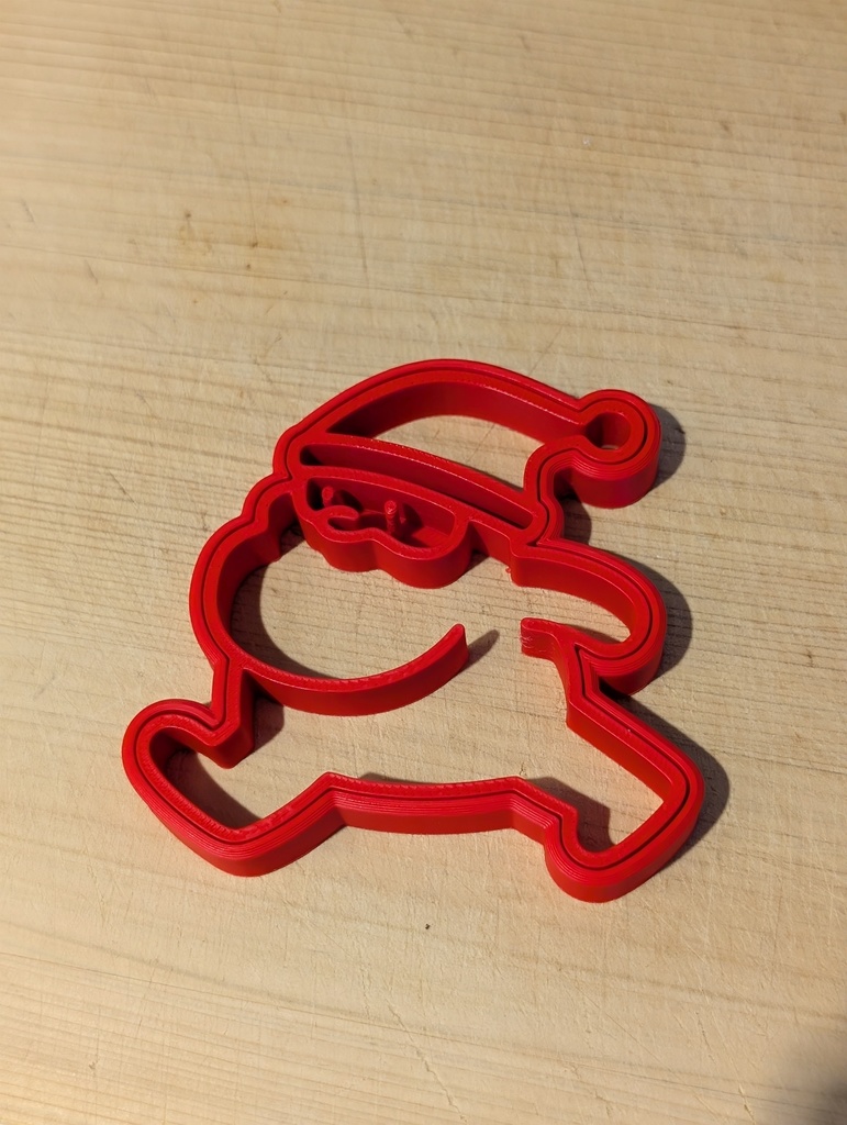 走るサンタのクッキー型|3Dプリント製(クリスマス・手作りお菓子用)