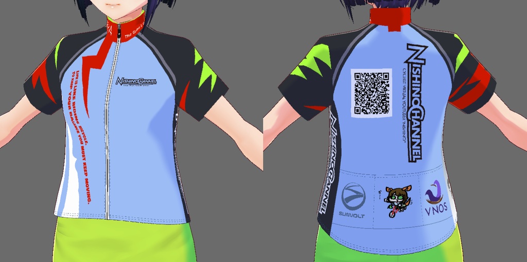 【Vroid用テクスチャ】NISHINOレーシング サイクルジャージ 1