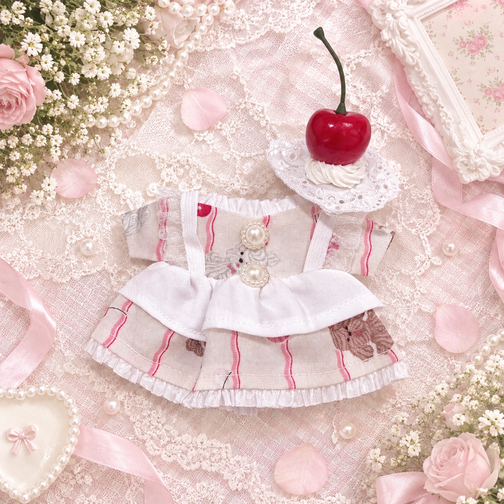 さくらんぼホイップワンピース │ 16cm ぬい服