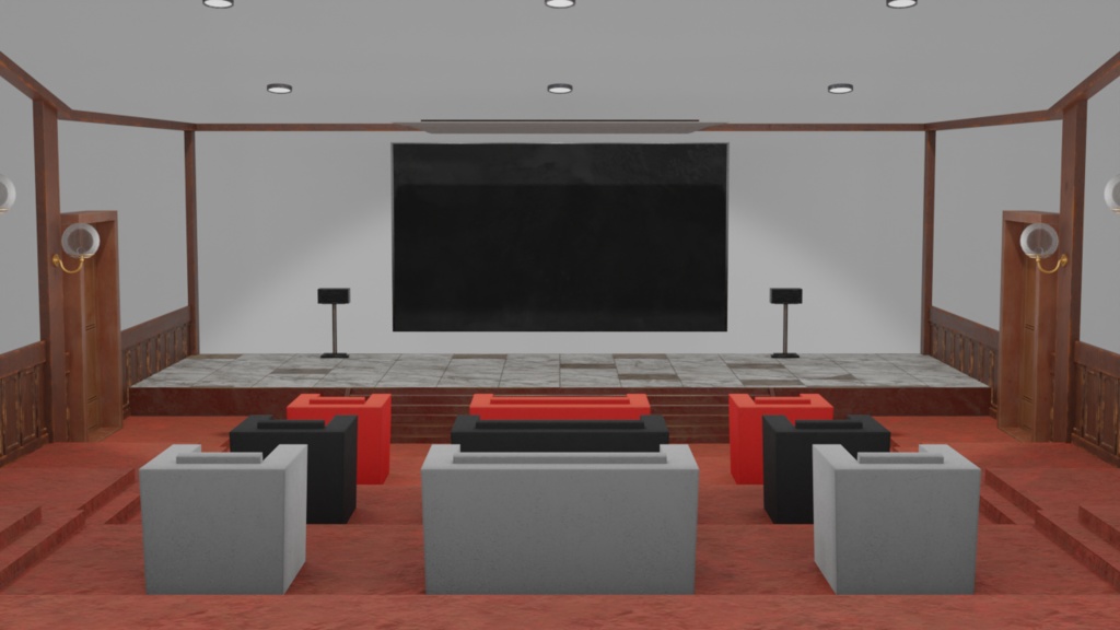 【3Dモデル】シアタールームアセット