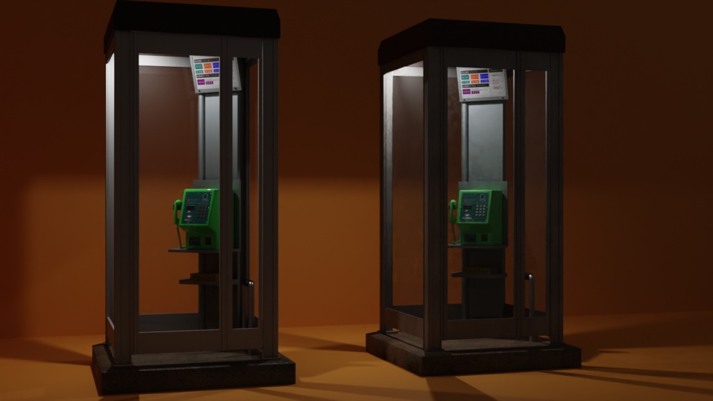 【3Dモデル】自動販売機 公衆電話アセット