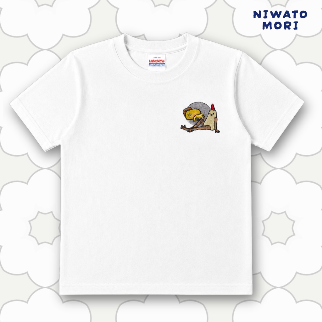 『むすびヤロウズ。』そぼろ鶏＆たまご刺繍Tシャツ