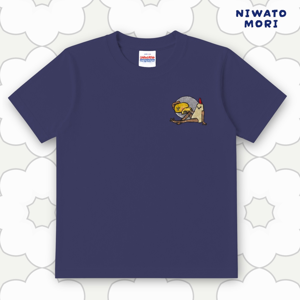 『むすびヤロウズ。』そぼろ鶏＆たまご刺繍キッズTシャツ