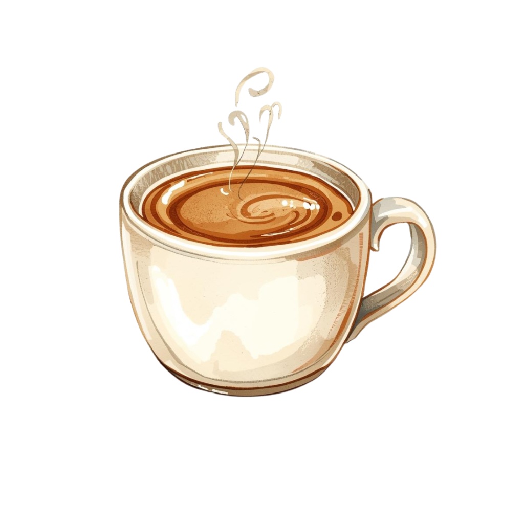 【淡色カフェシリーズ】水彩アンティーク風カフェ×女の子クリップアートセット(全9種)¦PNG背景透過