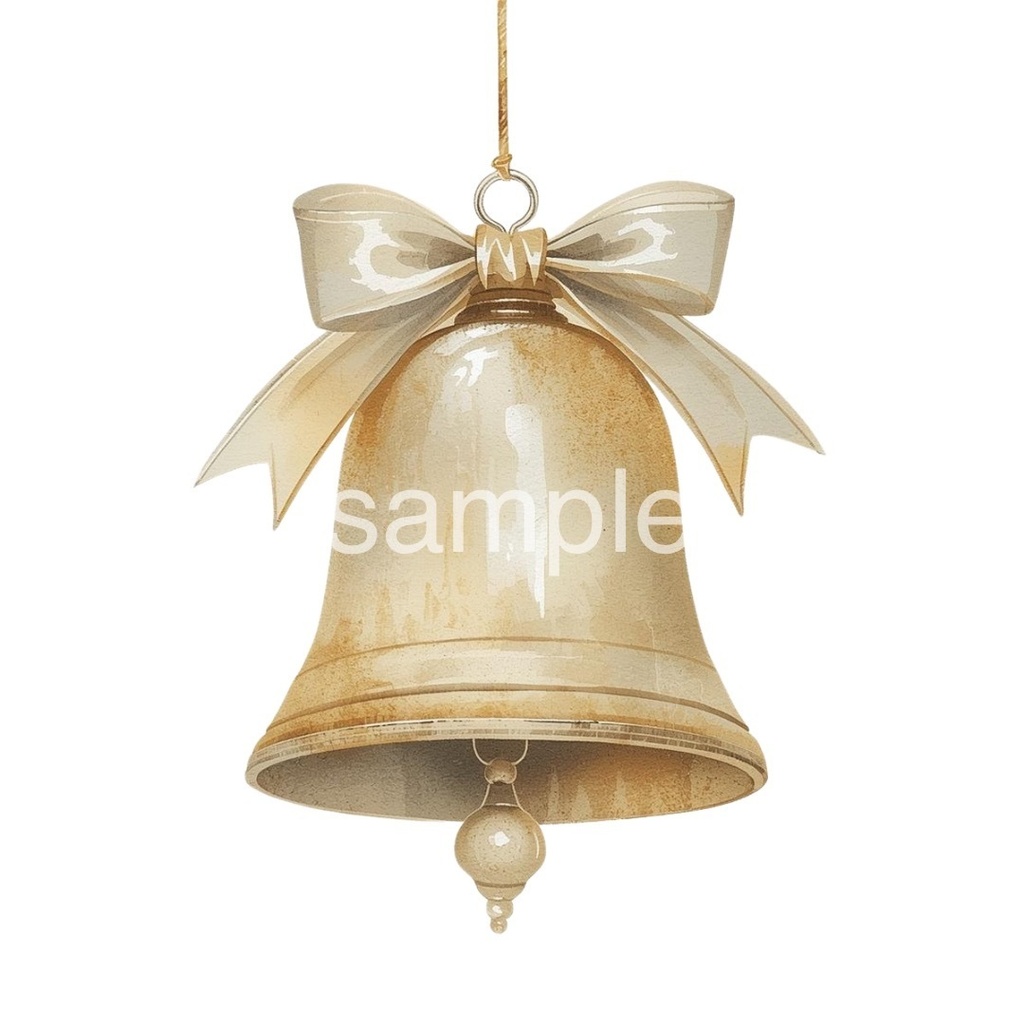 【淡色 クリスマスシリーズ】水彩アンティーク風クリスマスツリー&オーナメント(全7種)¦PNG背景透過