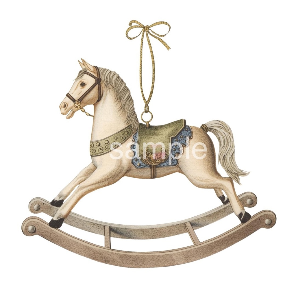 【淡色 クリスマスシリーズ】水彩アンティーク風クリスマスツリー&オーナメント(全7種)¦PNG背景透過