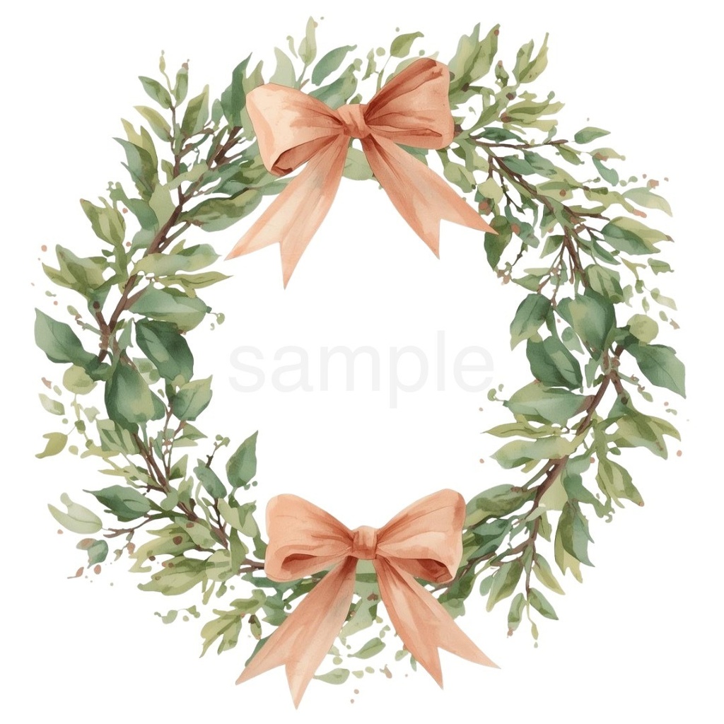 【淡色 クリスマスシリーズ】水彩アンティーク風クリスマス小物クリップアート(全10種)¦PNG背景透過