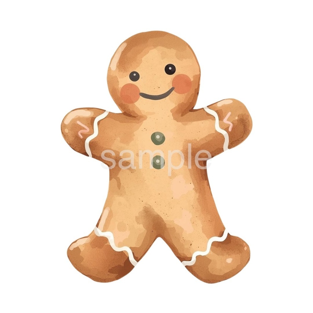 【淡色 クリスマスシリーズ】水彩アンティーク風クリスマス小物クリップアート(全10種)¦PNG背景透過