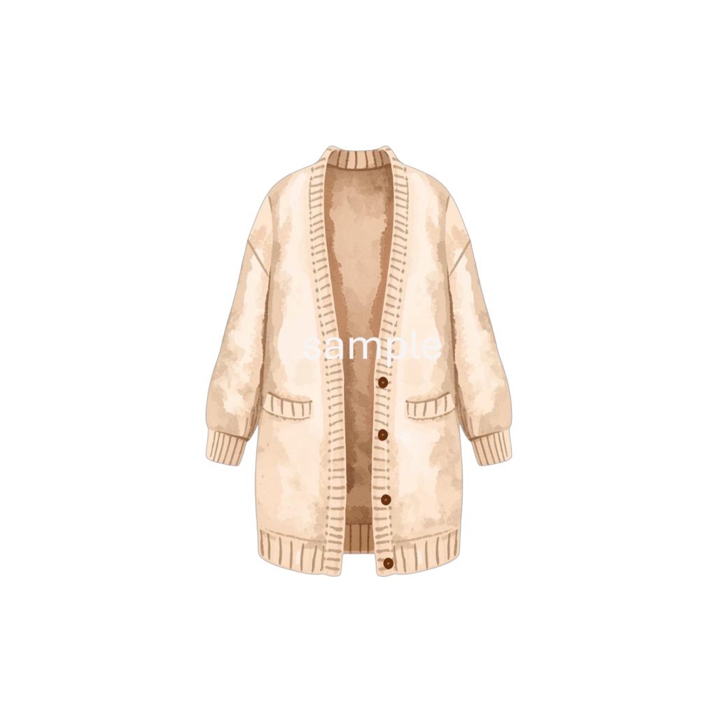 【冬のファッションアイテムシリーズ】水彩クリップアートセット(全10種)¦PNG背景透過