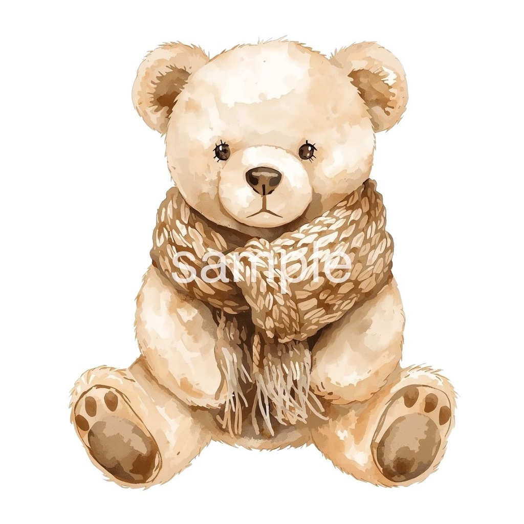 【冬のファッションアイテムシリーズ】ベビー服×テディベア(全11種)¦PNG背景透過