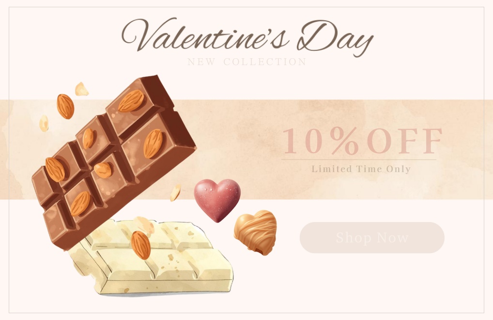 【Valentine Clipart & Template Set】淡色×水彩 バレンタイン素材20点+Canvaテンプレート2種