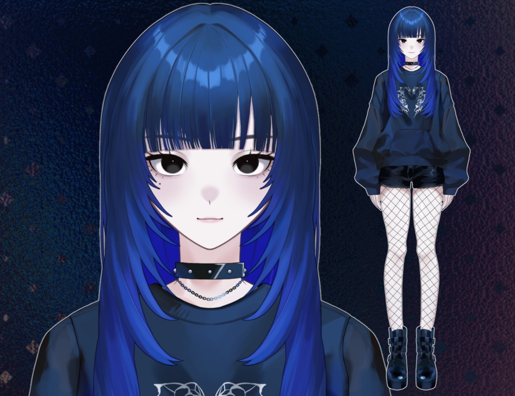 【パーツ分け済みPSD】地雷系の女の子【汎用モデル】