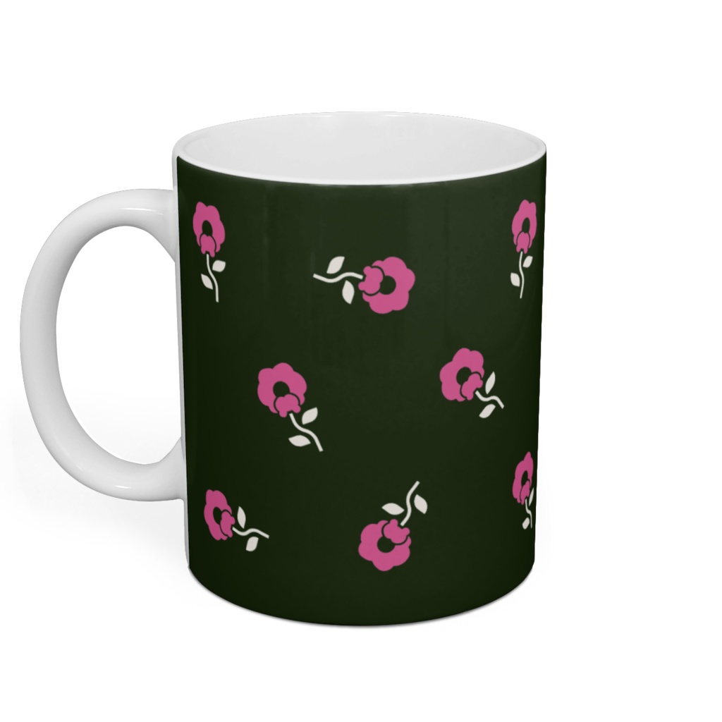 【喫茶スイートピー】マグカップ グリーン総柄