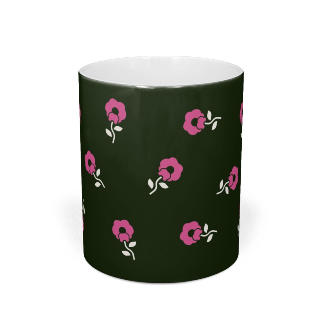 【喫茶スイートピー】マグカップ グリーン総柄