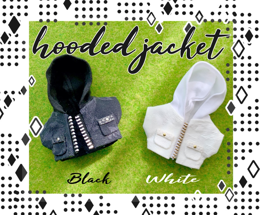 ブラック&ホワイトジャケットとnumber、ribbonTシャツ