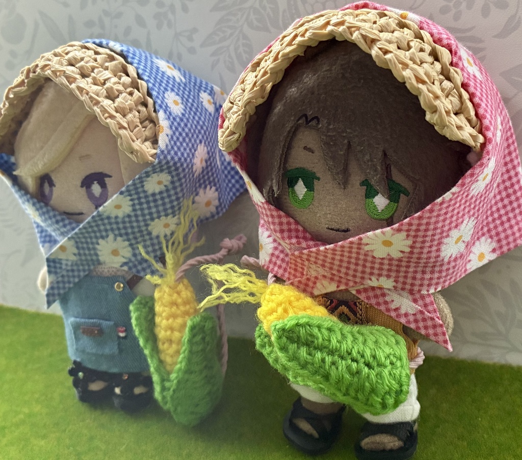 農作業帽子と背負えるとうもろこしセット