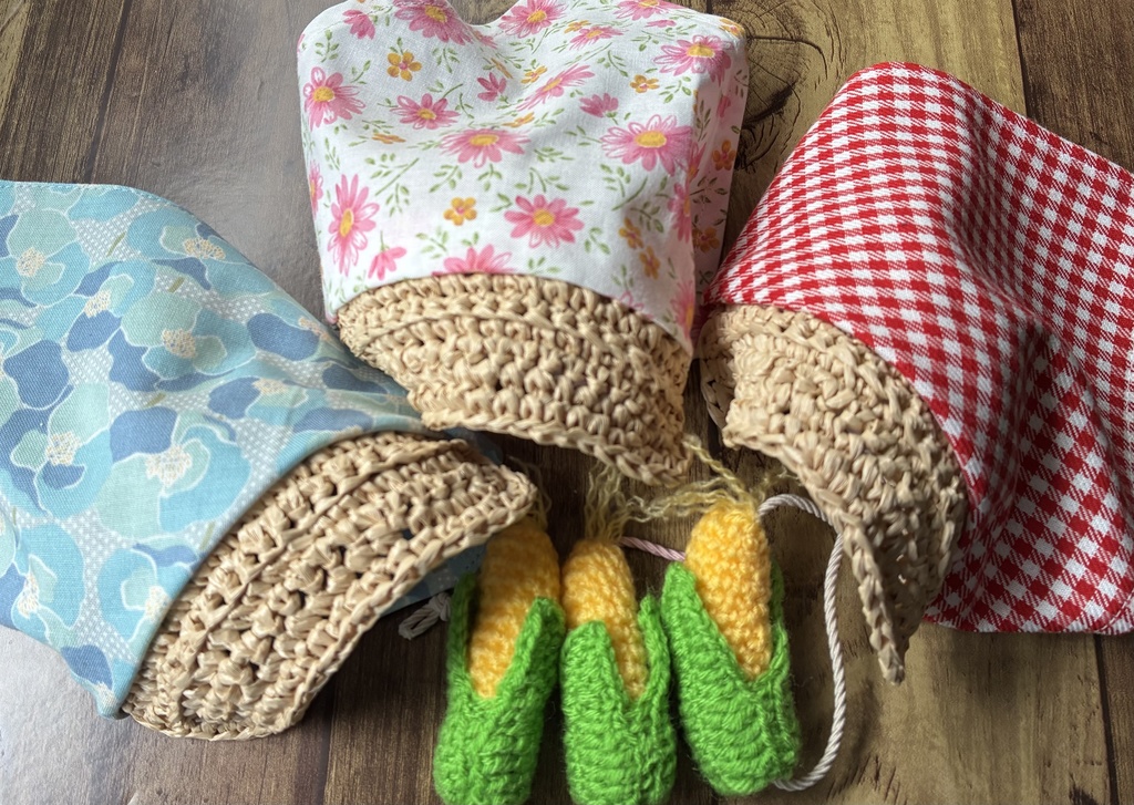 農作業帽子と背負えるとうもろこしセット🌽(15センチぬい用)