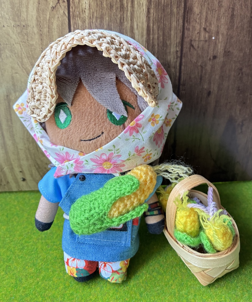 農作業帽子と背負えるとうもろこしセット🌽(15センチぬい用)