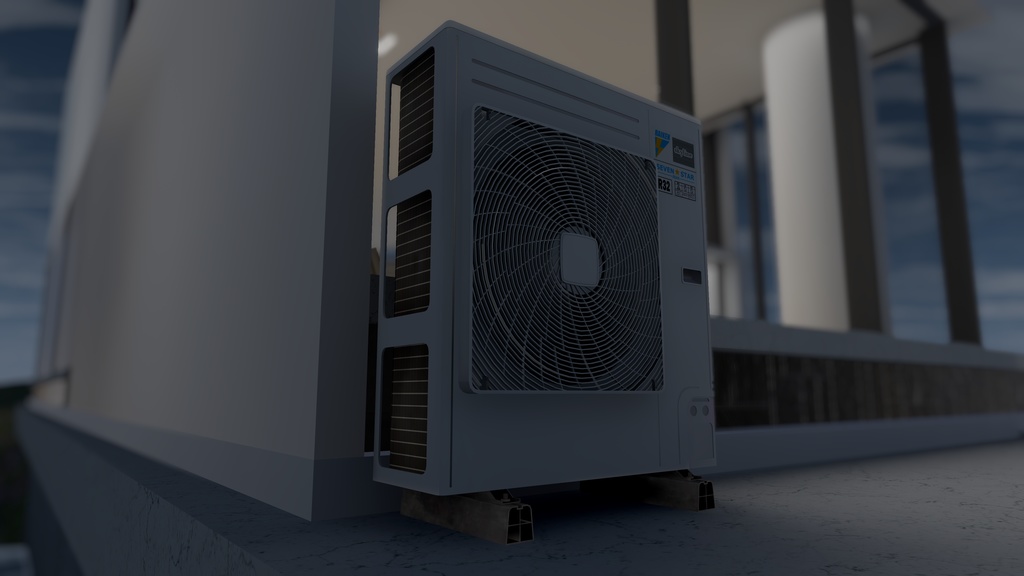 【VRChat向け】業務用エアコン3Dモデルセット