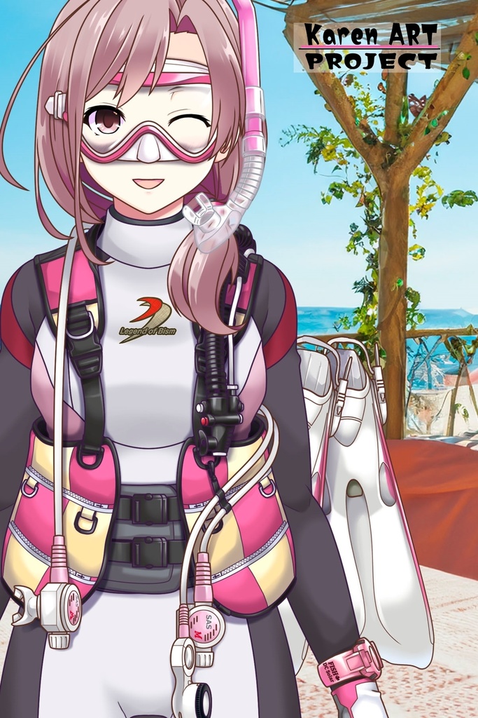 カレンちゃんとスキューバーダイビング(BISMウエットスーツ01)