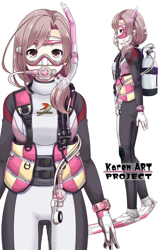 カレンちゃんとスキューバーダイビング(BISMウエットスーツ01)