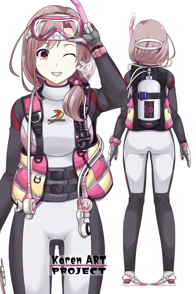 カレンちゃんとスキューバーダイビング(BISMウエットスーツ01)