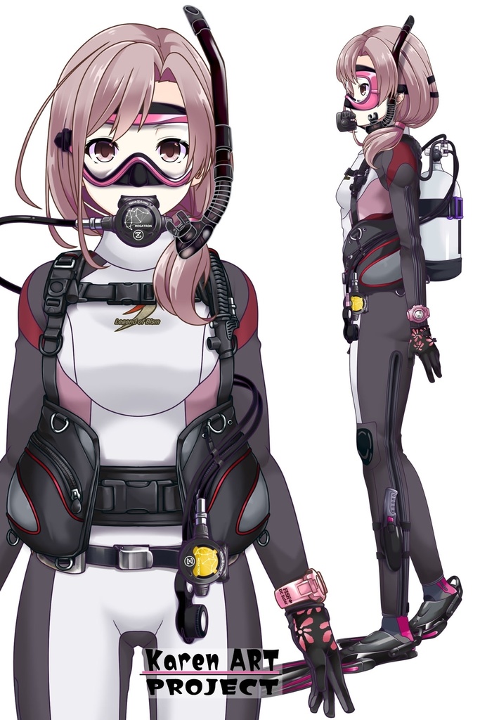 カレンちゃんとスキューバーダイビング(BISMウエットスーツ02)