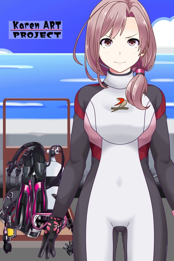 カレンちゃんとスキューバーダイビング(BISMウエットスーツ02)