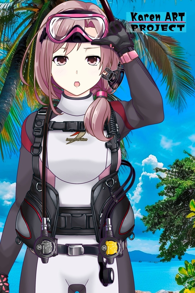 カレンちゃんとスキューバーダイビング(BISMウエットスーツ02)