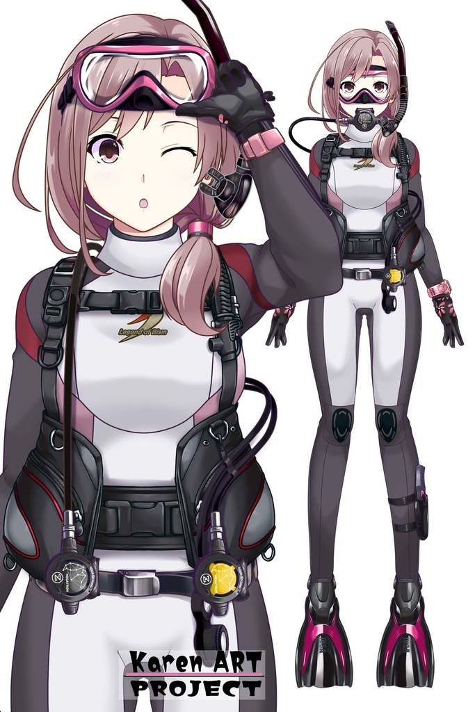 カレンちゃんとスキューバーダイビング(BISMウエットスーツ02)