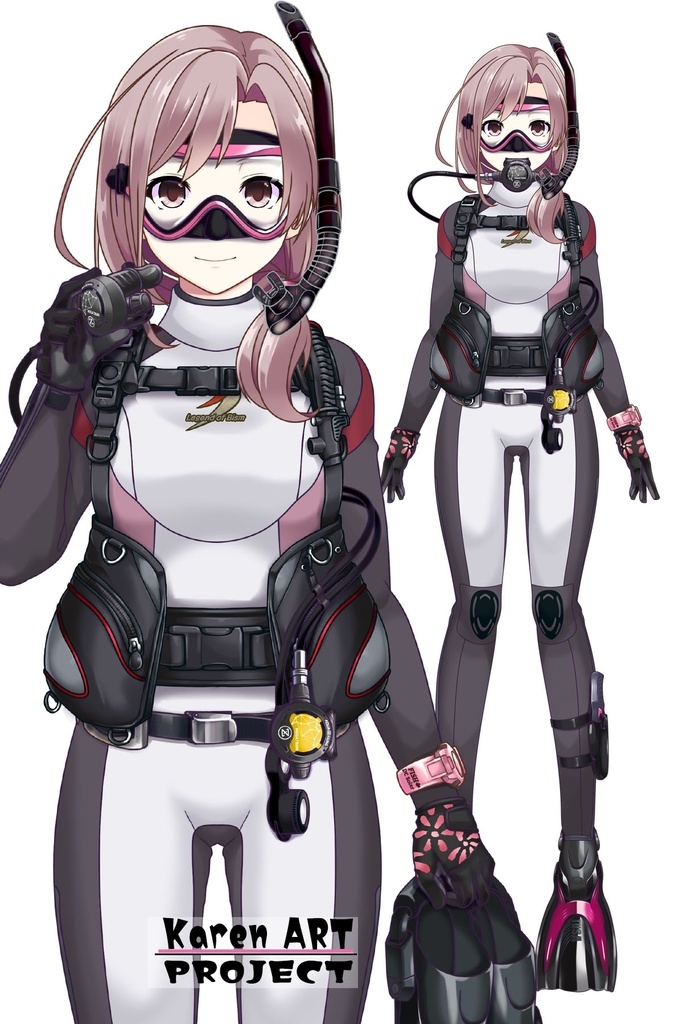 カレンちゃんとスキューバーダイビング(BISMウエットスーツ02)