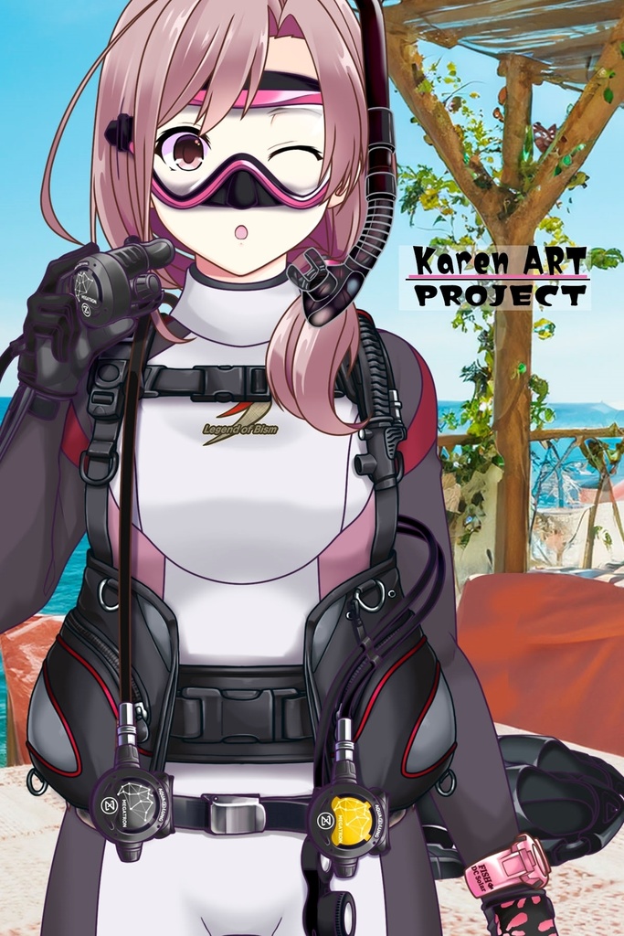 カレンちゃんとスキューバーダイビング(BISMウエットスーツ02)