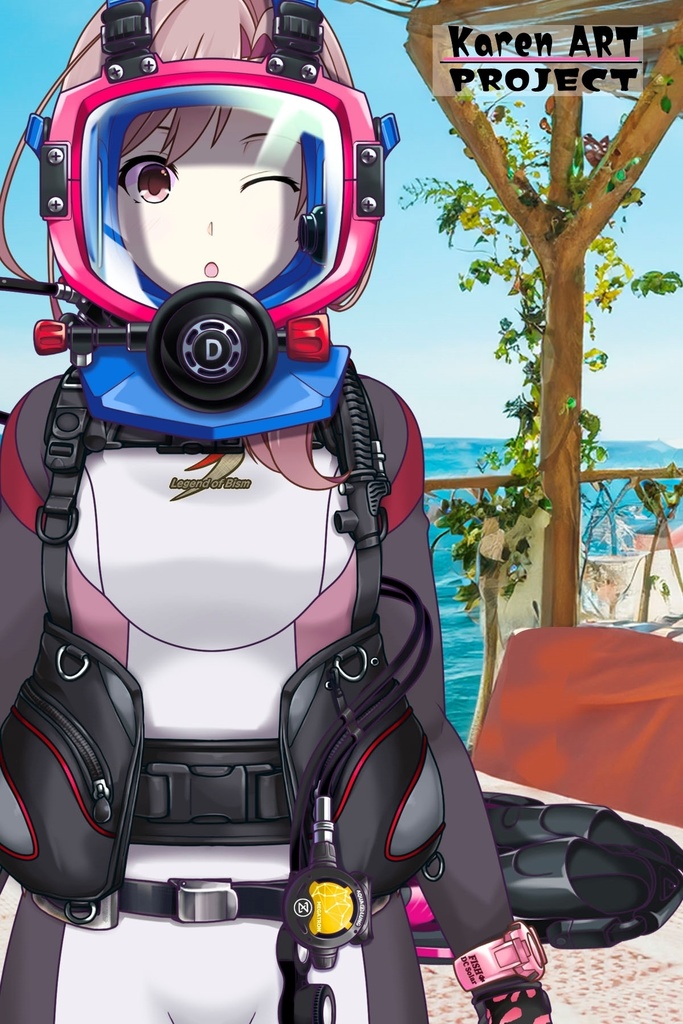 カレンちゃんとスキューバーダイビング(BISMウエットスーツ03)