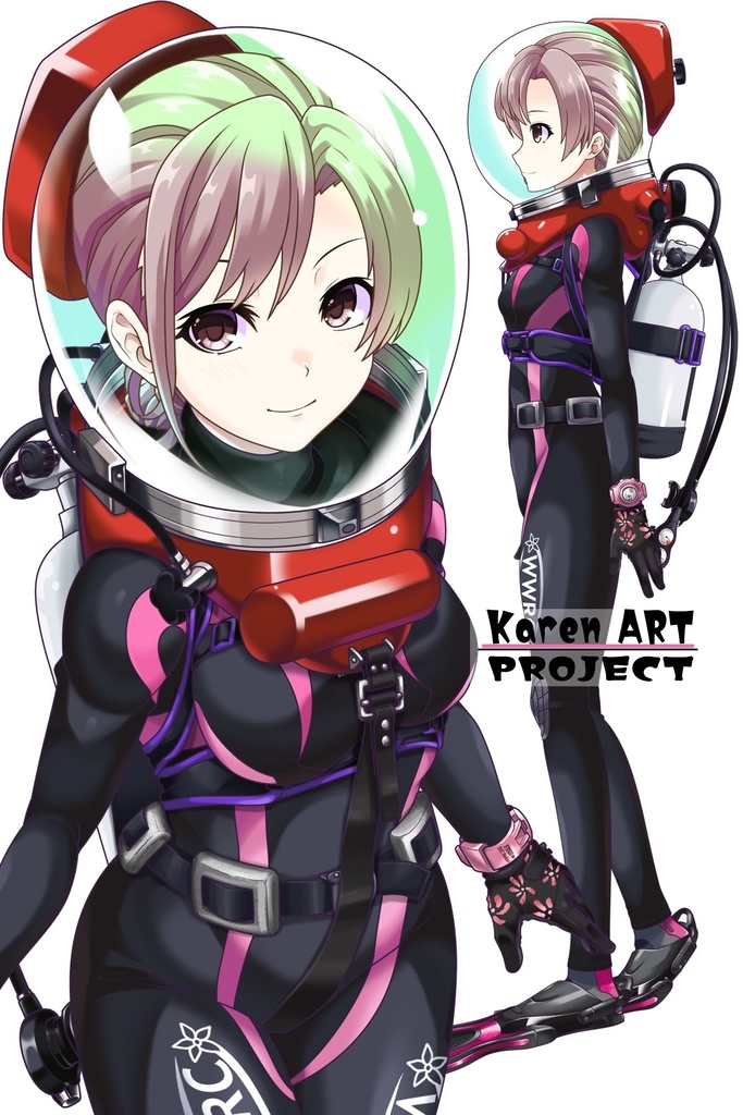 カレンちゃんとスキューバーダイビング(LAMAバブルヘルメット編・見下ろしアングル編)