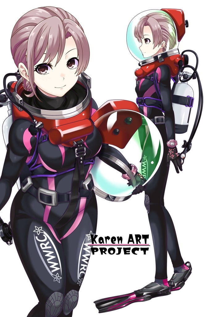 カレンちゃんとスキューバーダイビング(LAMAバブルヘルメット編・見下ろしアングル編)