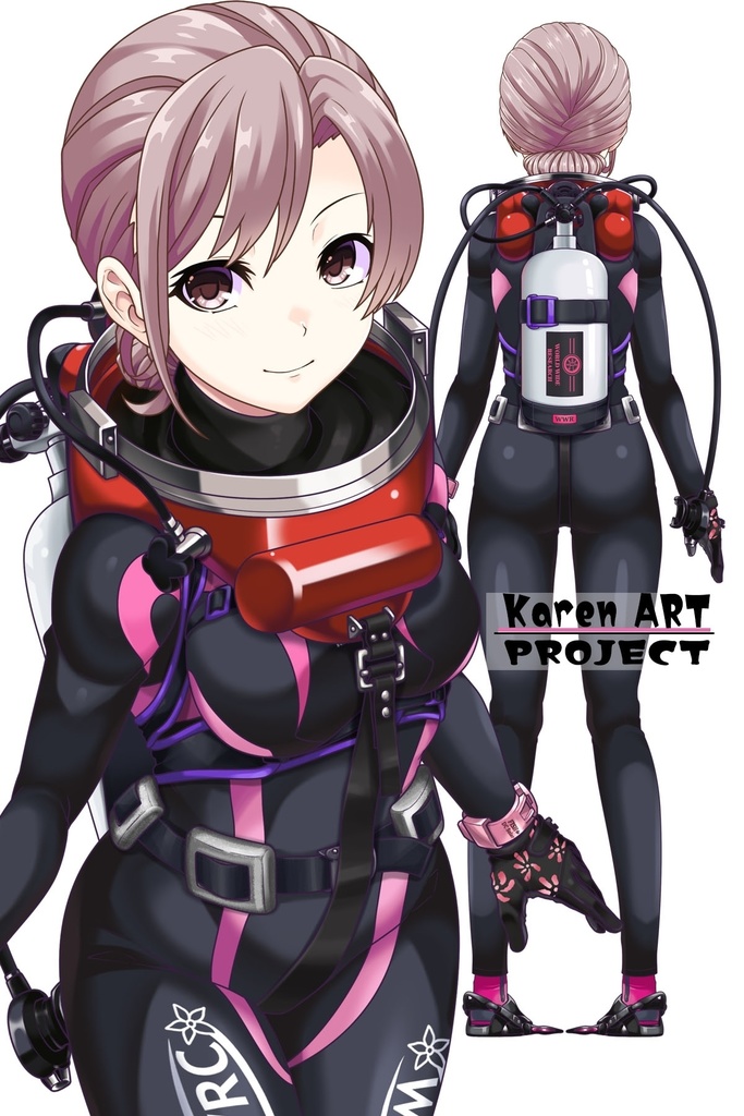 カレンちゃんとスキューバーダイビング(LAMAバブルヘルメット編・見下ろしアングル編)