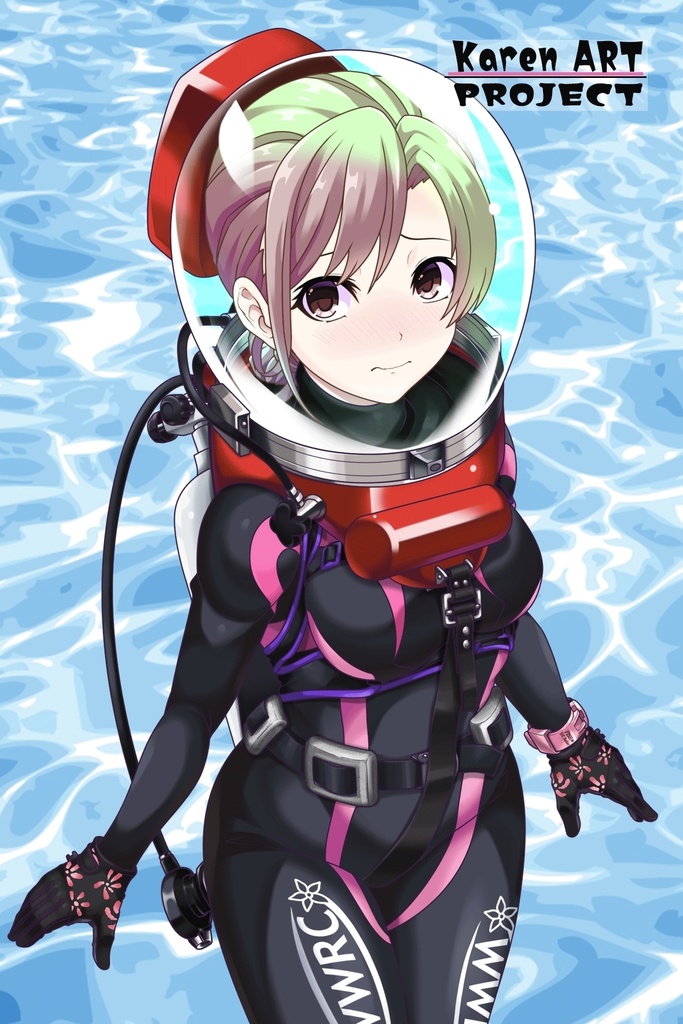 カレンちゃんとスキューバーダイビング(LAMAバブルヘルメット編・見下ろしアングル編)