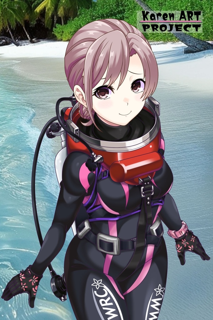 カレンちゃんとスキューバーダイビング(LAMAバブルヘルメット編・見下ろしアングル編)