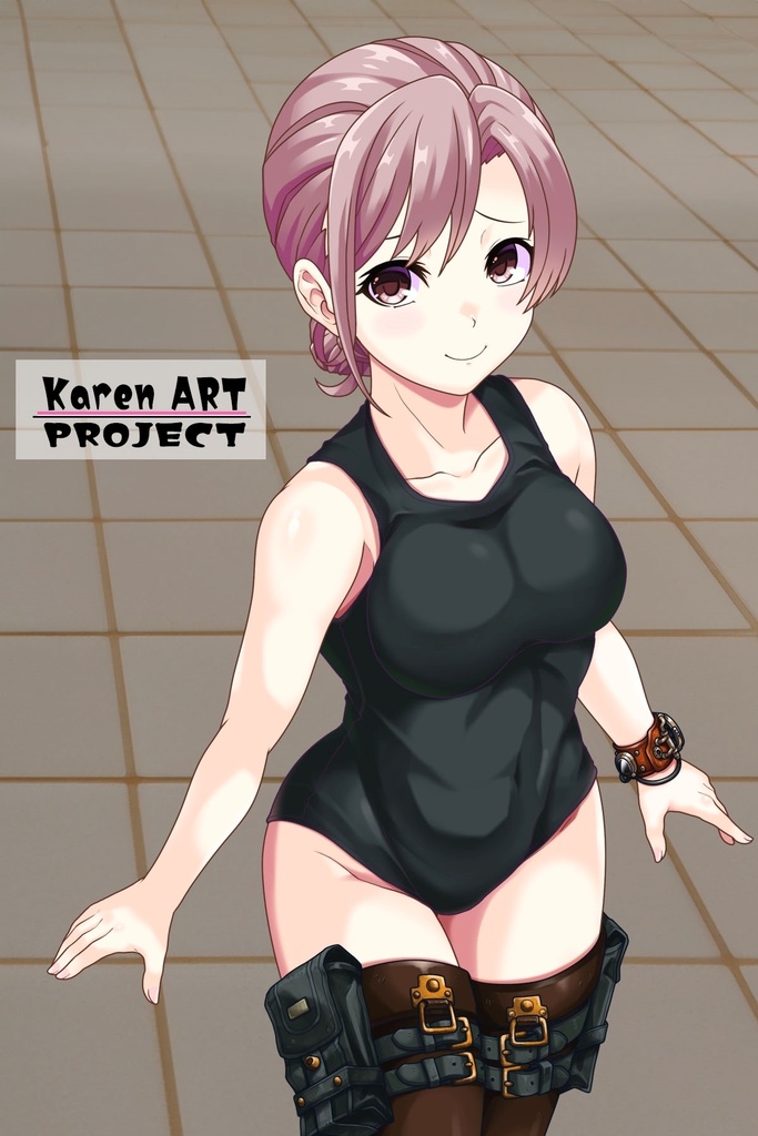 カレンちゃんとスキューバーダイビング(レトロなダイビング装備・見下ろしアングル編)