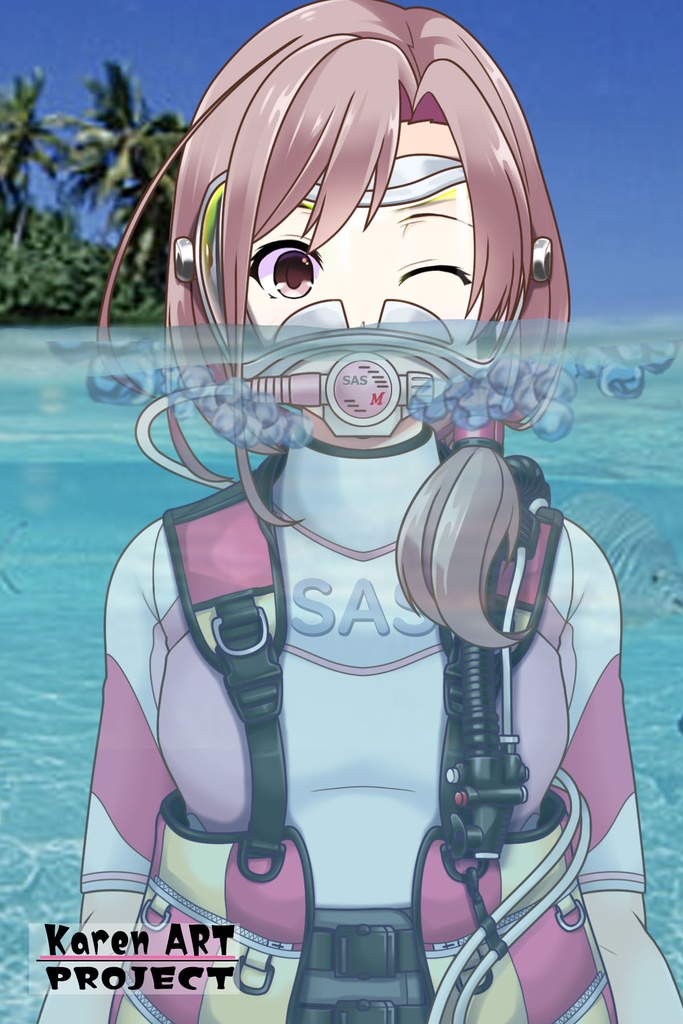 カレンちゃんとスキューバーダイビング(ワイドビューマスク編)