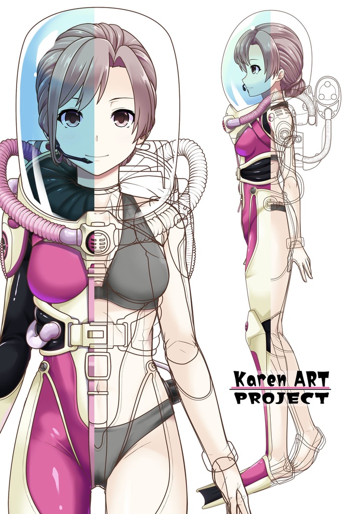 カレンちゃんとスキューバーダイビング(近未来ドーム型ヘルメット装備編)