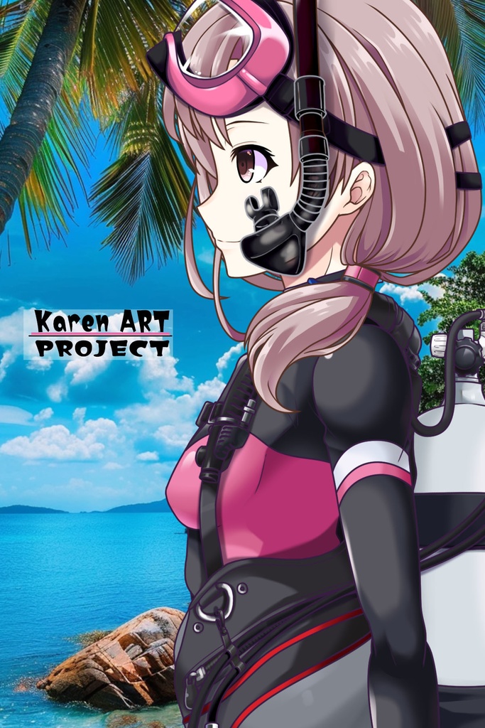 カレンちゃんとスキューバーダイビング(ブラックコーディネーション装備編)