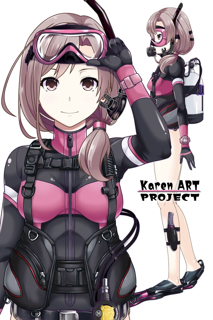 カレンちゃんとスキューバーダイビング(ブラックコーディネーション装備編)