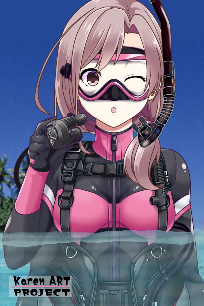 カレンちゃんとスキューバーダイビング(ブラックコーディネーション装備編)