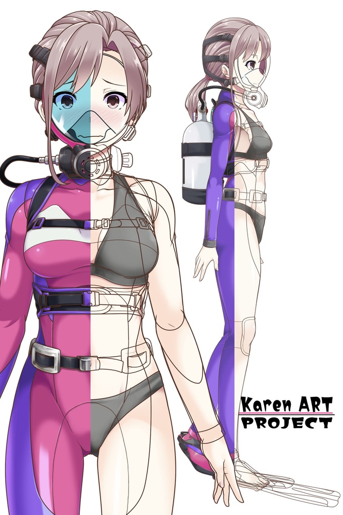 カレンちゃんとスキューバーダイビング(フルフェイスマスク型装備編)